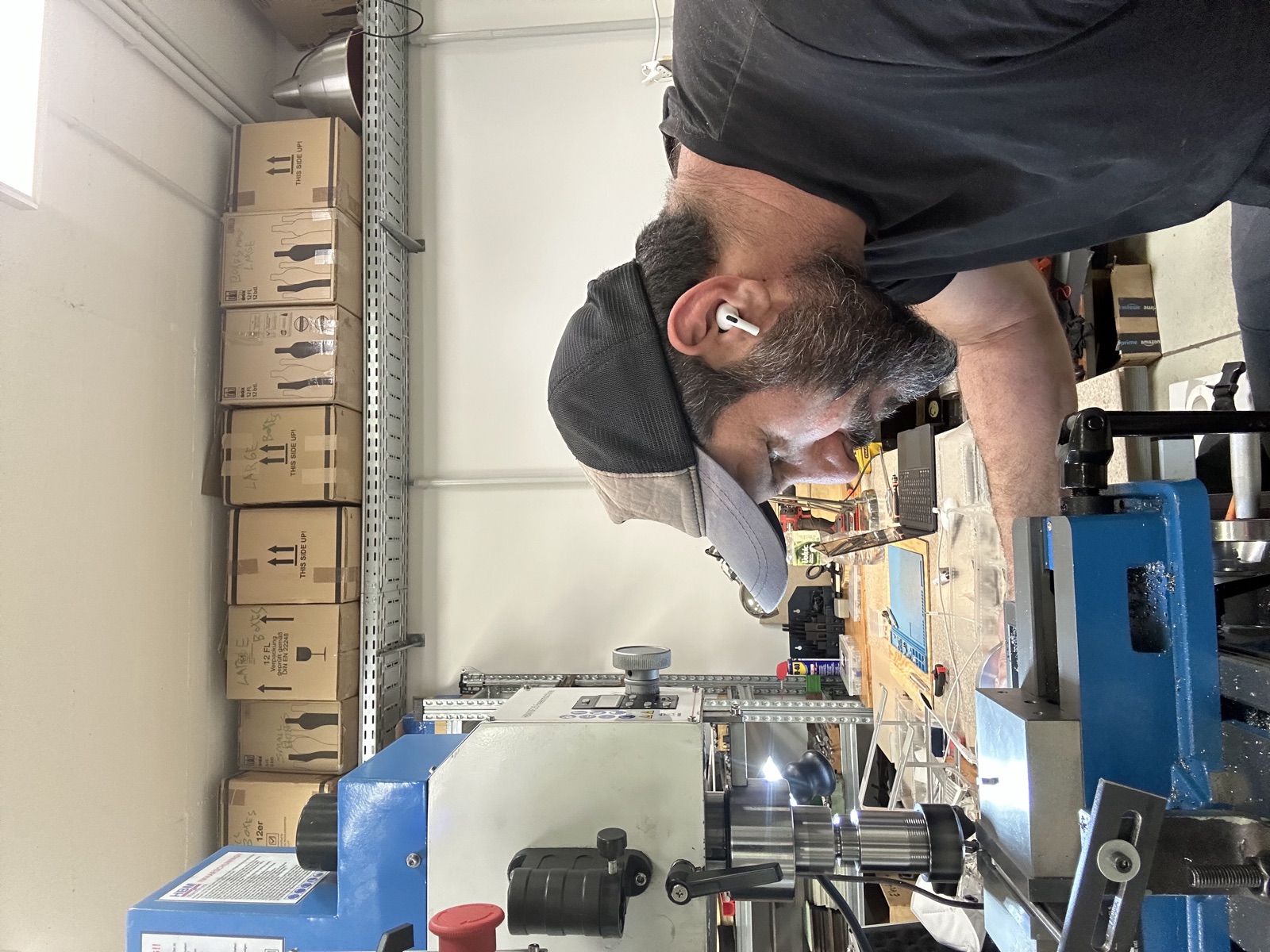 Kazim in the workshop